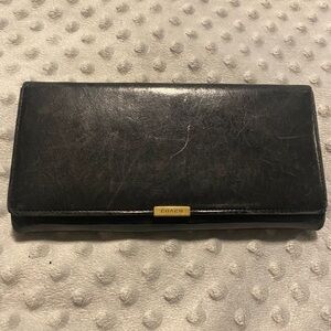 Vintage black leather Coach wallet